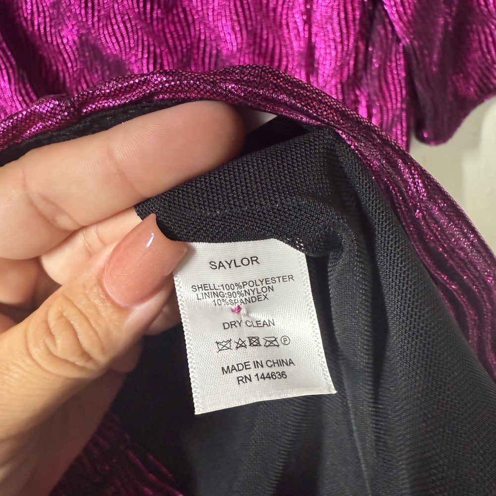 Saylor Axelle Dress In Metallic Magenta Size XS - Picture 9 of 10